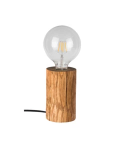 LUMETTO "TRABO" CON BASE IN PINO H15 CM, E27